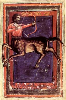 Earthlore Explorations Lore of Astrology Sagittarius : Medieval Sagittarius Wall Mural