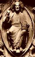 Earthlore Gothic Architecture: Figure of Christ within a Mandorla motif.