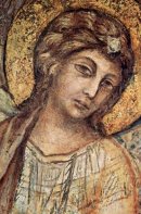 Earthlore Gothic Art: Detail of Madonna Enthroned with the Child; fresco by Cimabue.