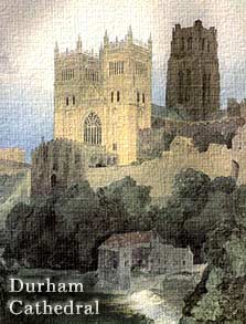 Earthlore Explorations Gothic Dreams: Watercolor rendering of Durham cathedral, England