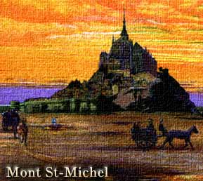 Earthlore Explorations Gothic Dreams: Pastel rendering of Mont Sainte-Michel