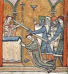 Gothic Dreams: Manuscript depiction of the murder of Thomas Becket