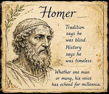 Illustrative aspect of the poet Homer